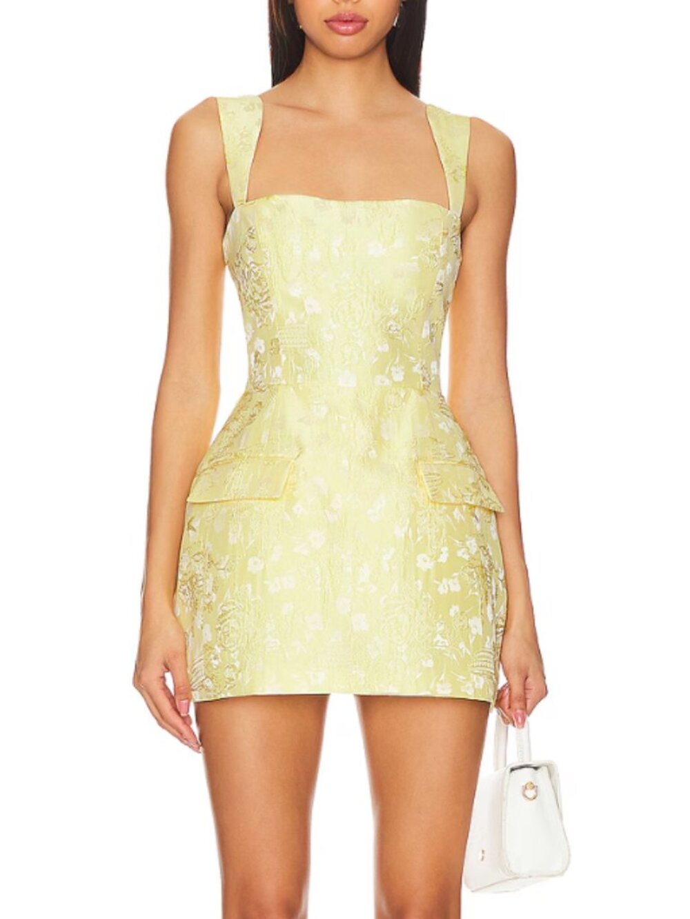 Amanda Uprichard Bethany Romper Dress Yellow White Pattern - Small